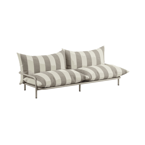 Mollis hagesofa beige – romslig loungesofa med rene linjer og beige tekstil, studioopptak
