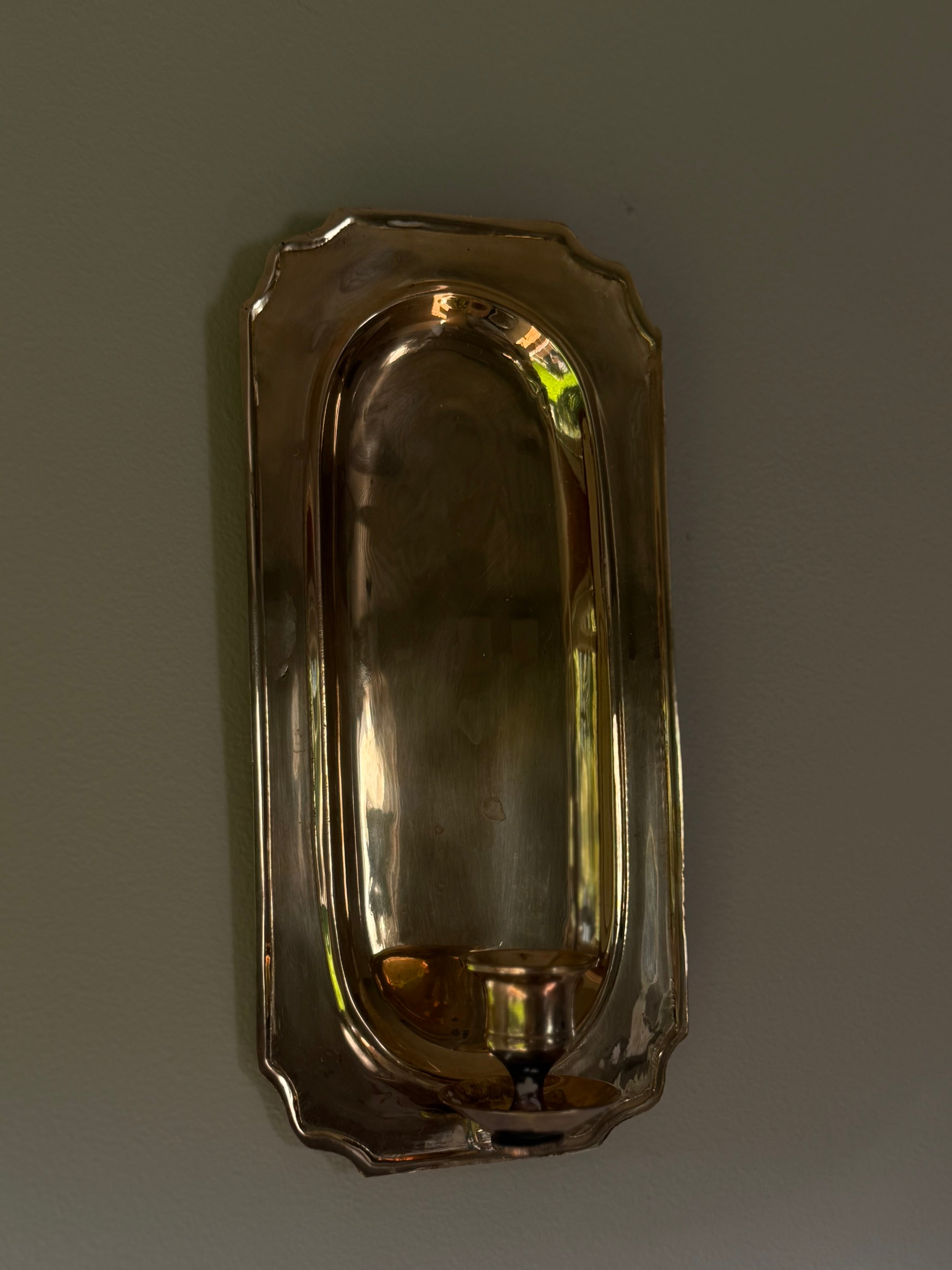 Messing lysestake vegghengt