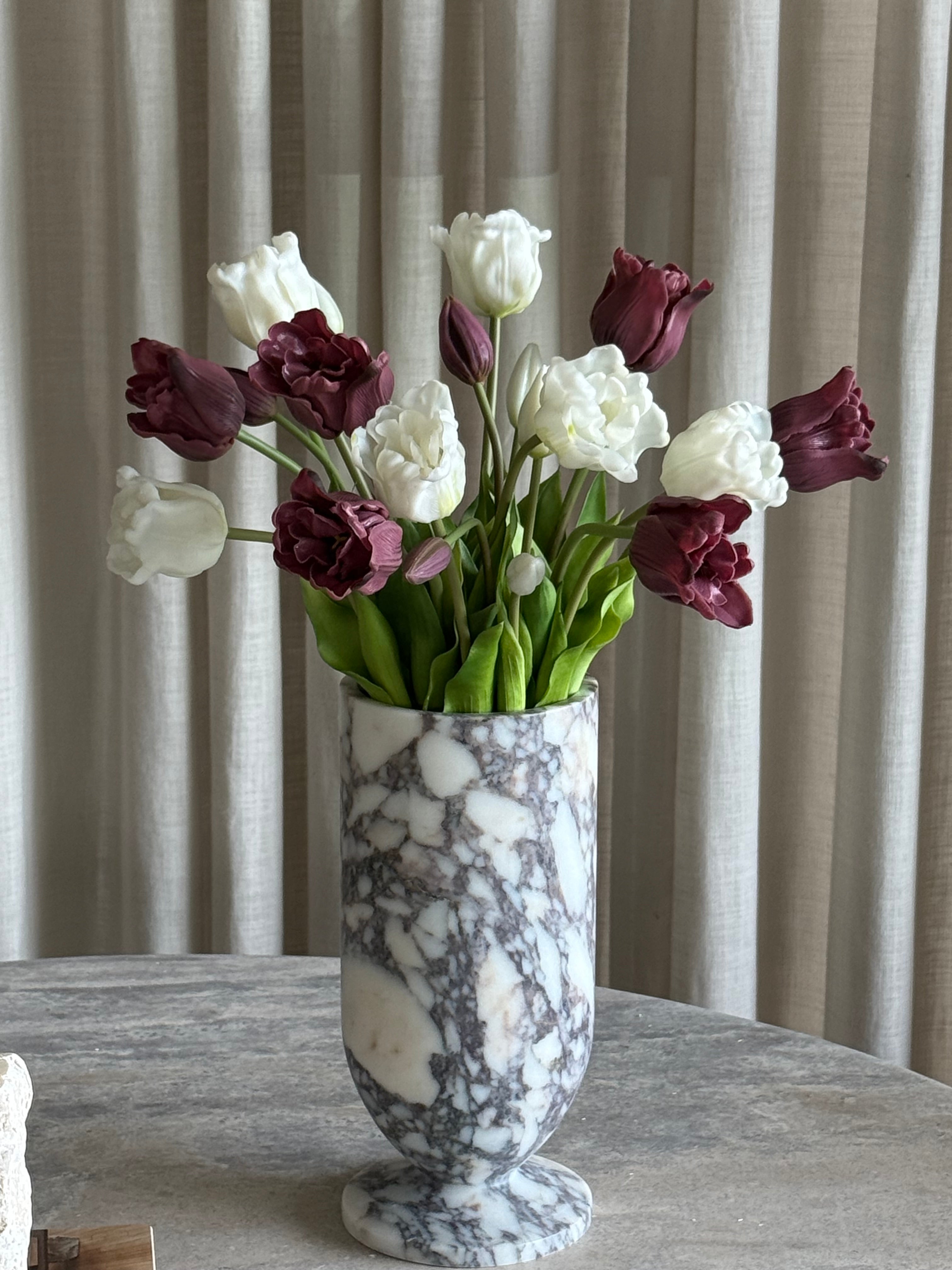 Tulipan premiumbukett mix burgunder/hvit