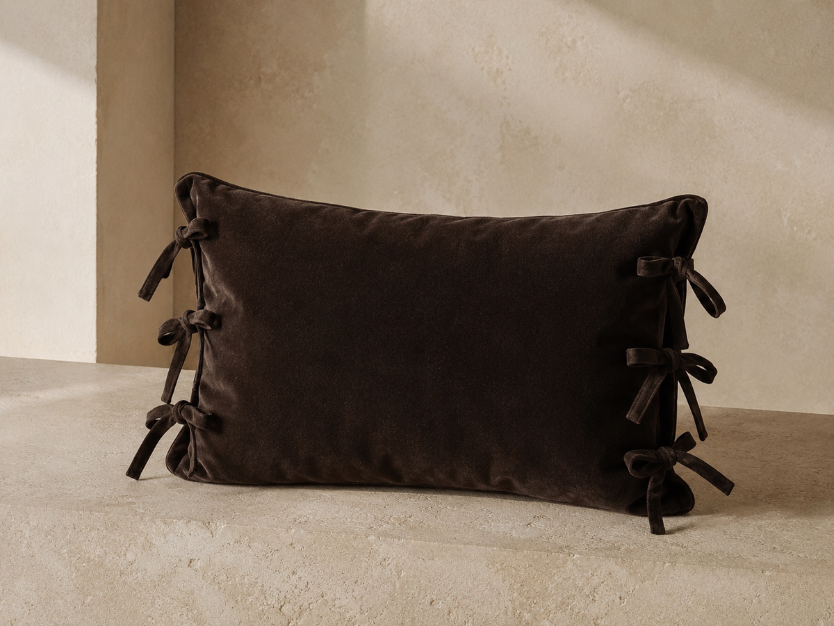 Bow putetrekk mørk brun velour