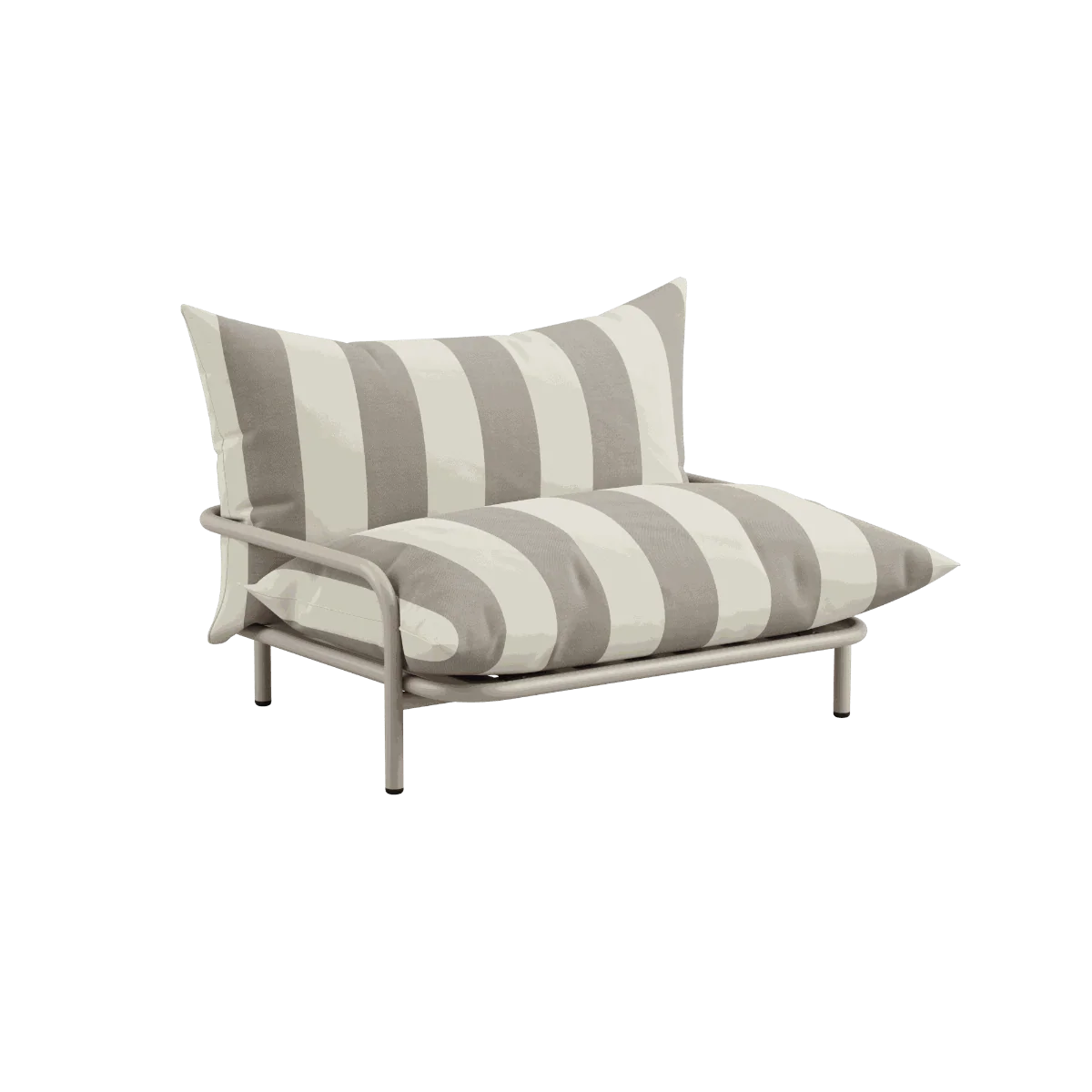 Mollis loungestol beige – romslig utestol med klare linjer og beige tekstil, designet i Danmark
