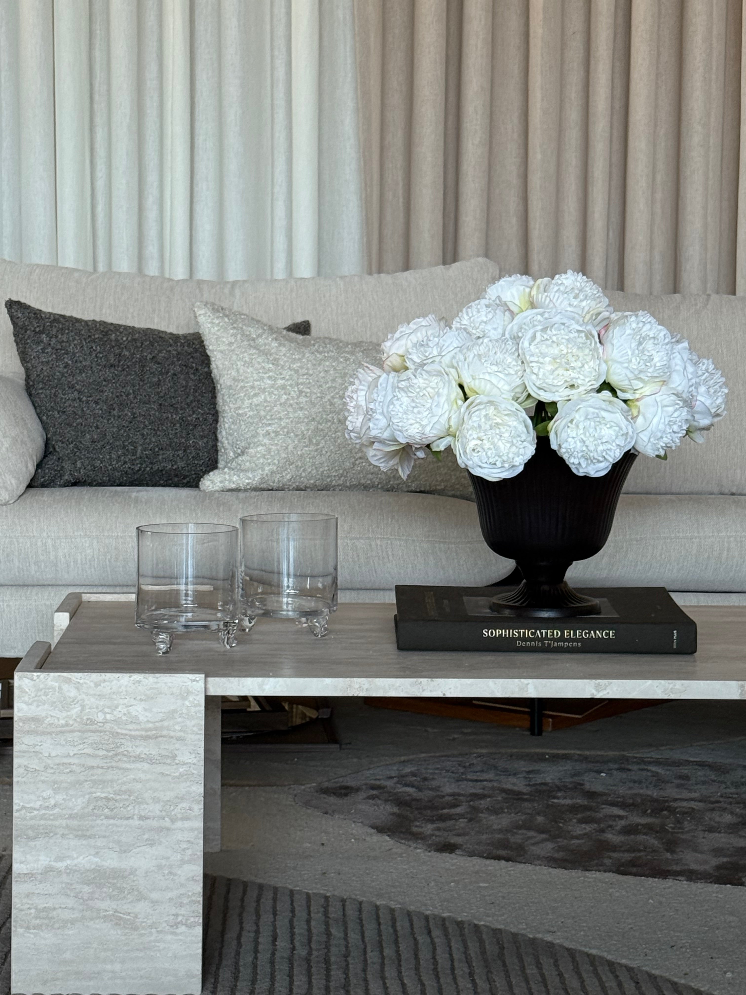 Vase metall/riller stor