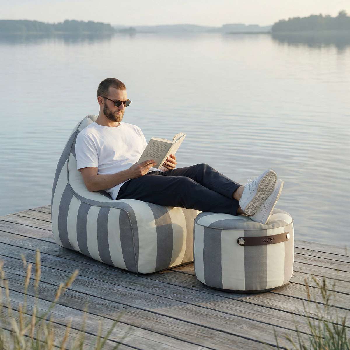 Mollis stol og puff beige