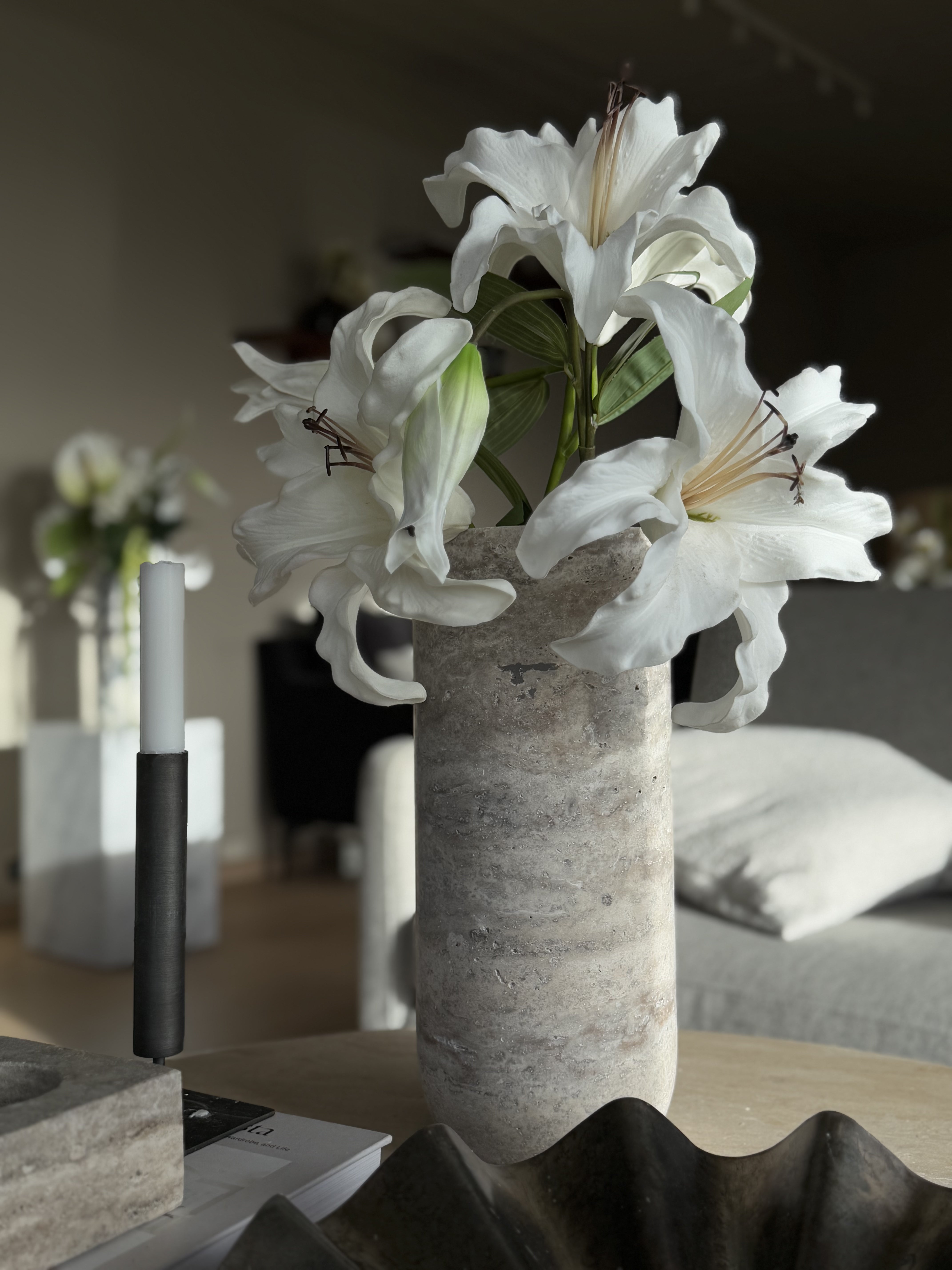 Sasso stor sølv travertin