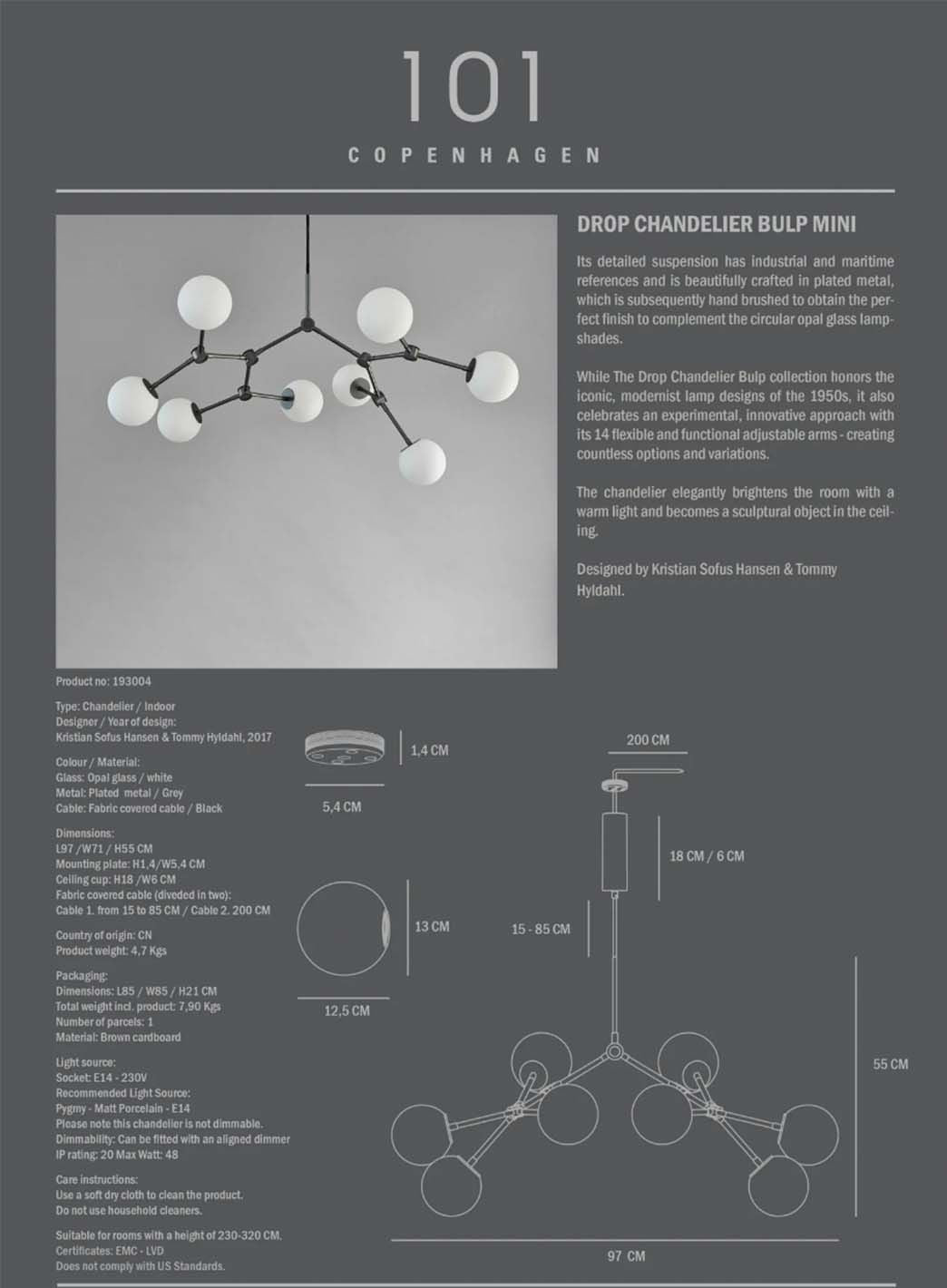 Drop bulb lysekrone mini