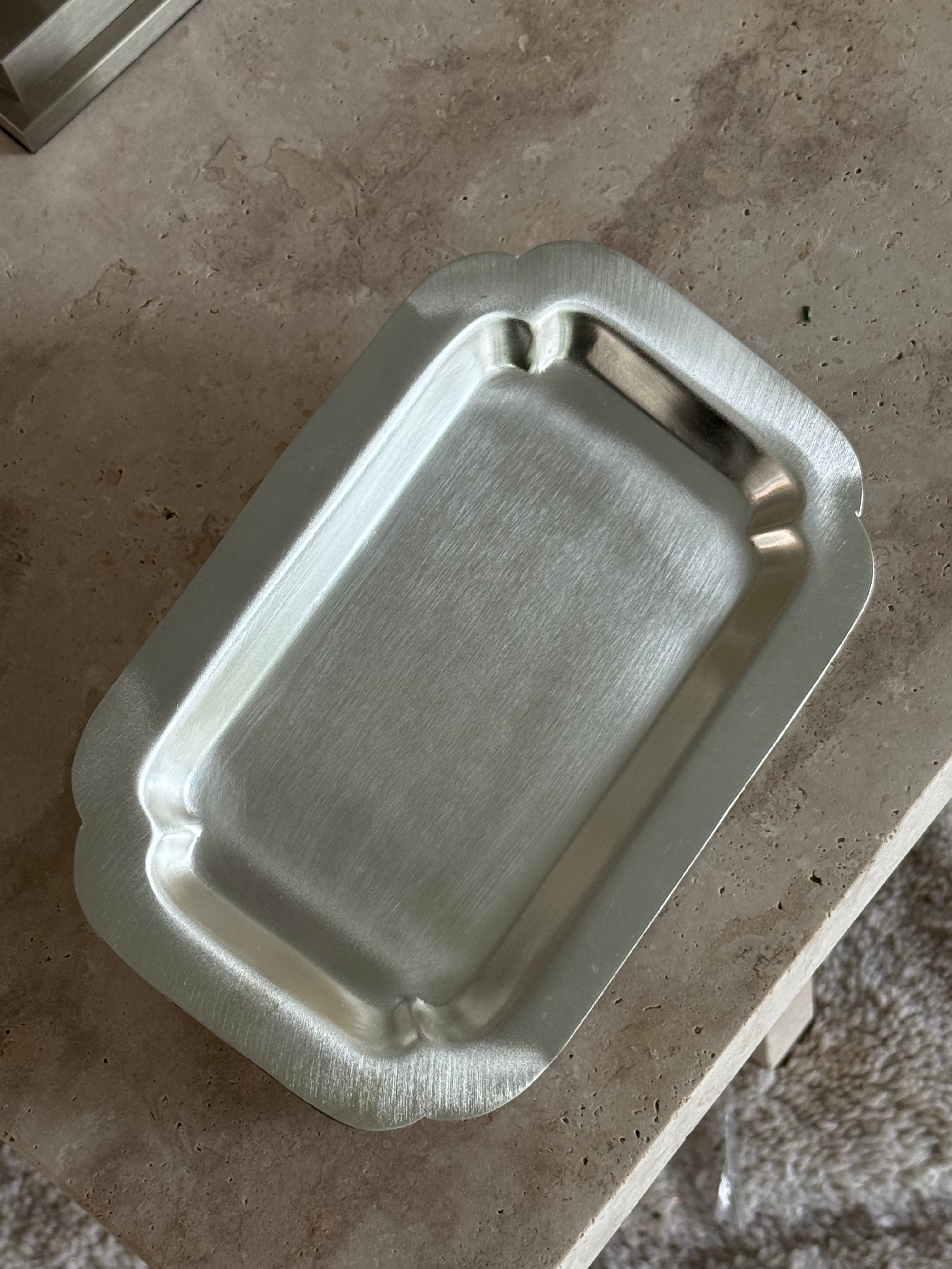 Børstet messing fat oval