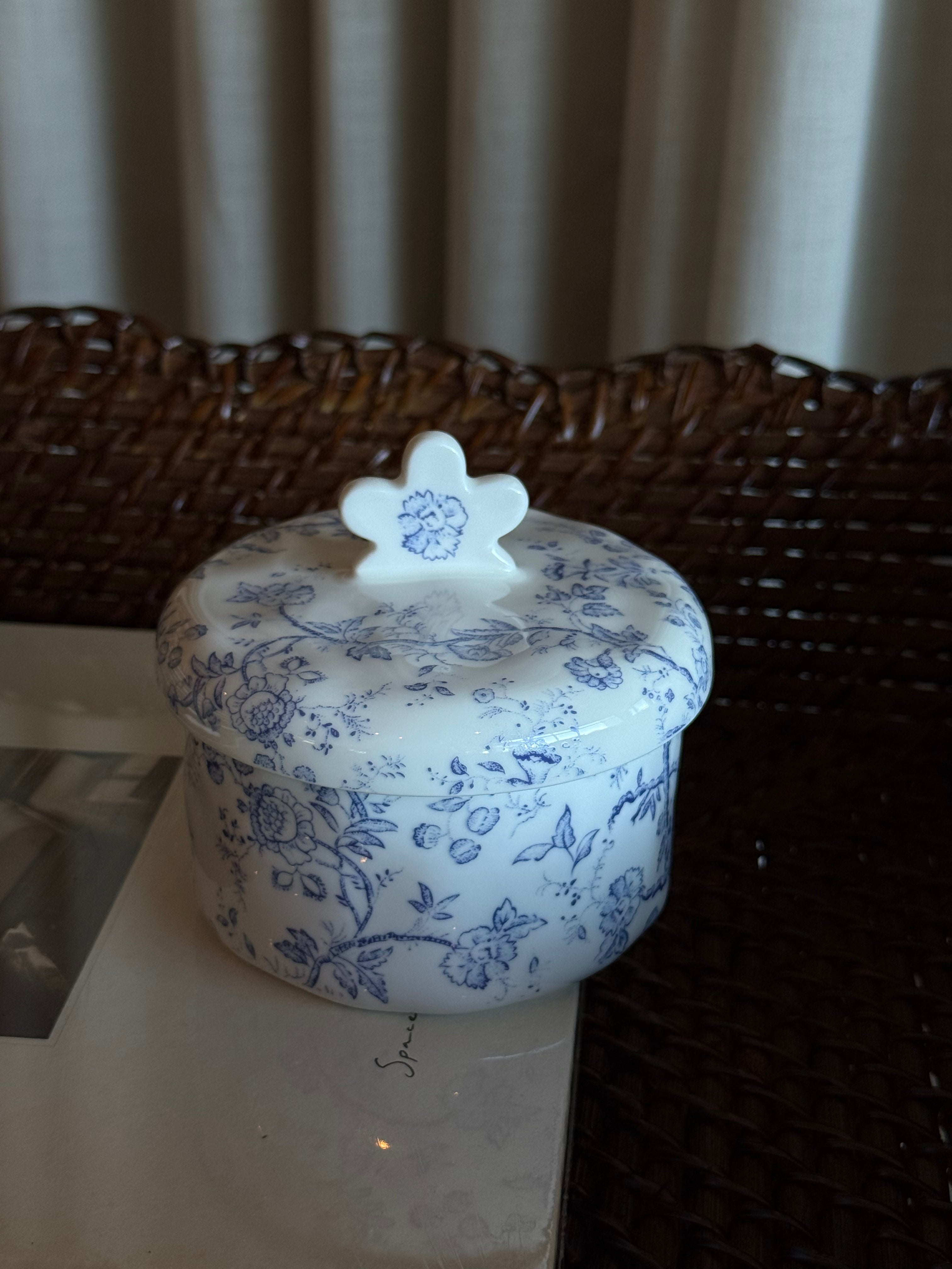 Syltetøyglass Blue floral