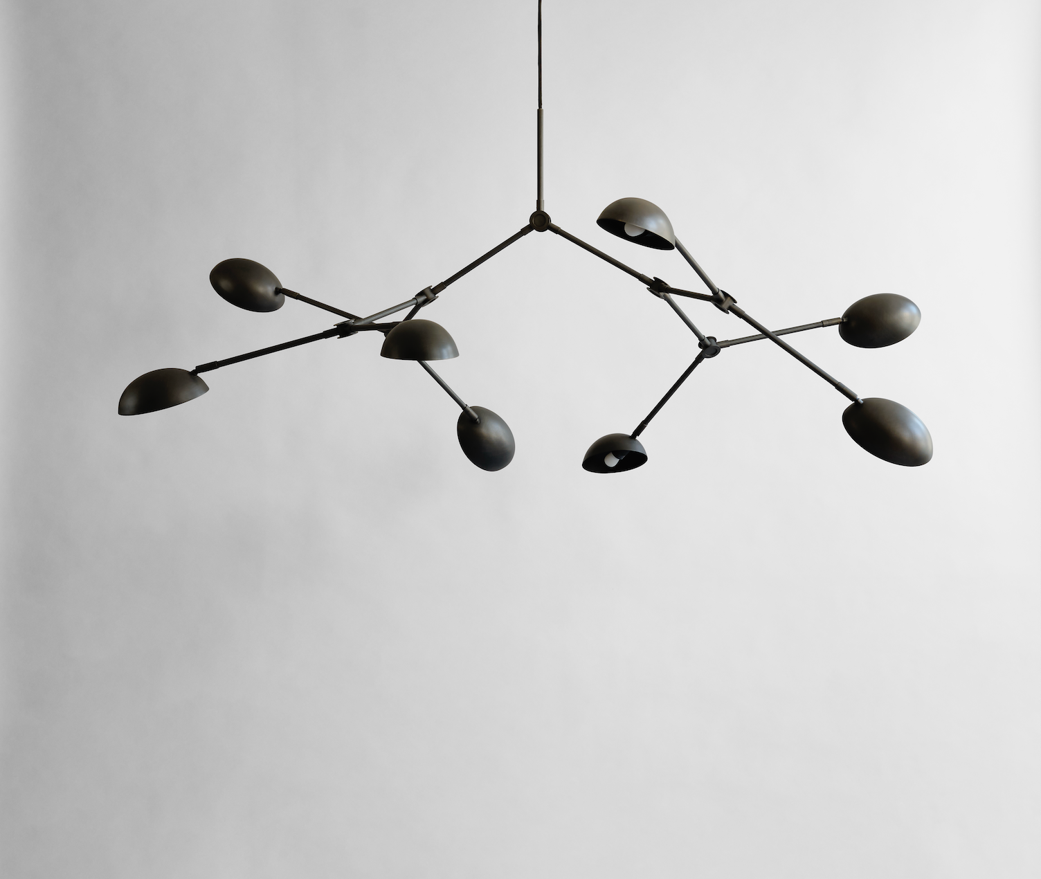 Drop chandelier burned black