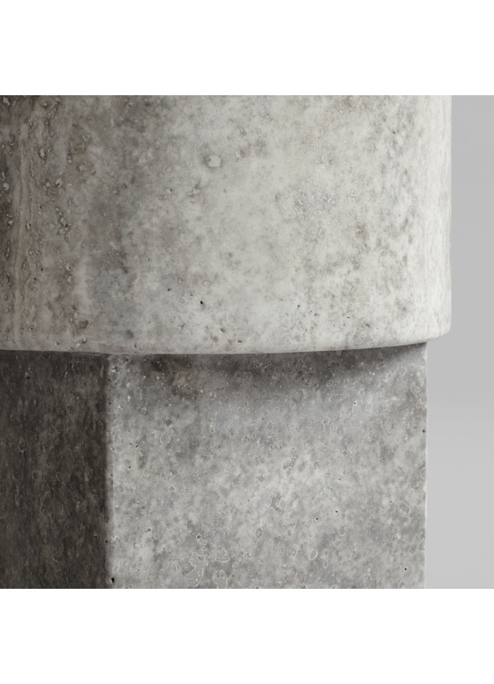 Column sidebord sølv travertine