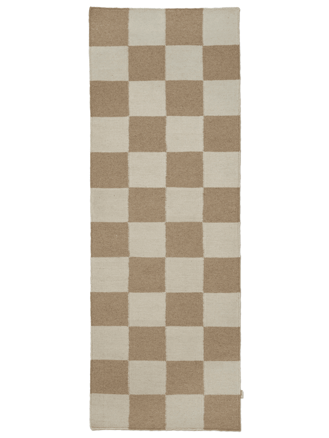 RUTETE ULLTEPPE I BEIGE OG HVITT smal