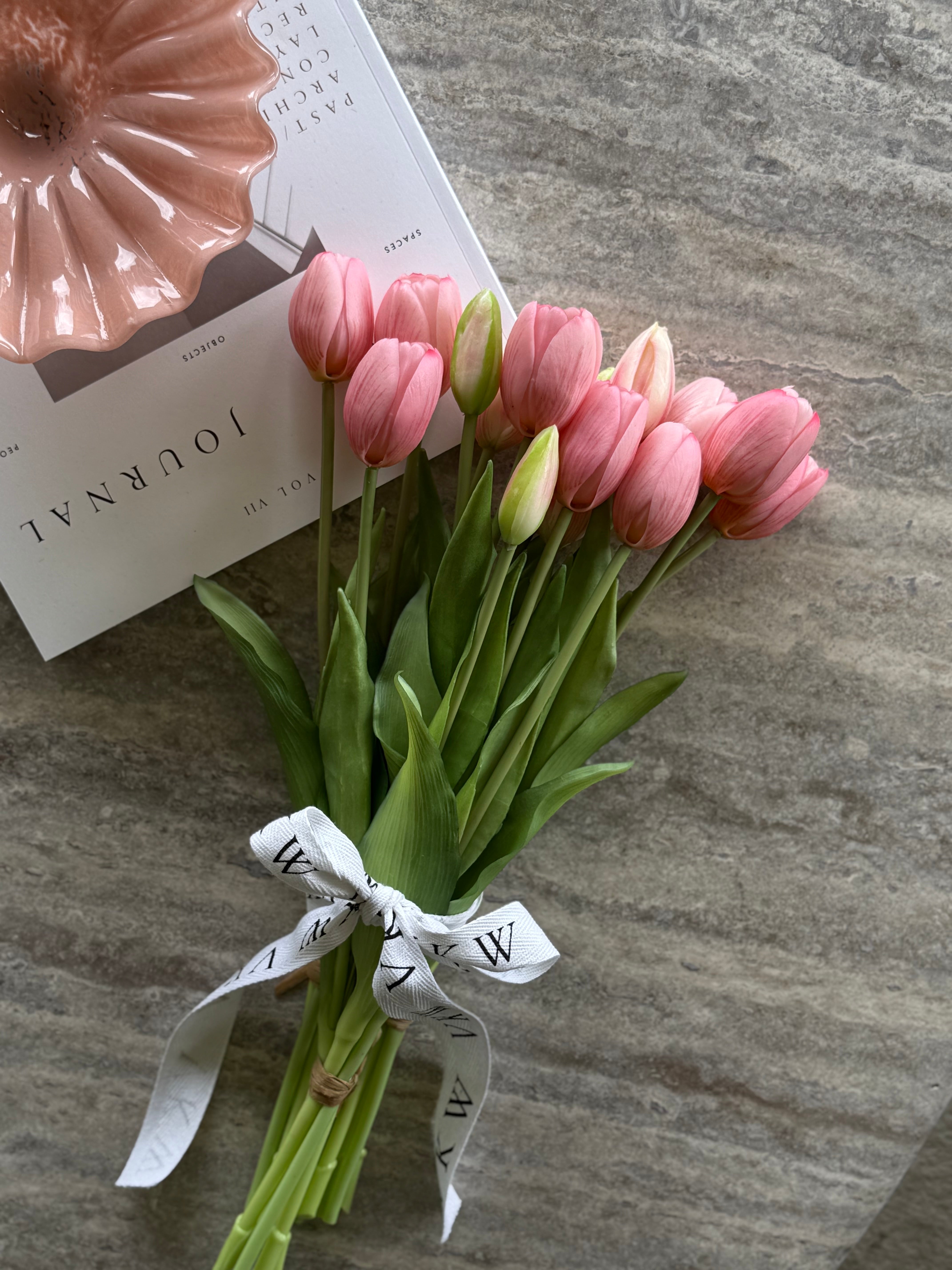 Tulipanbukett lys rosa 15 stk