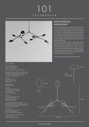 Drop chandelier burned black