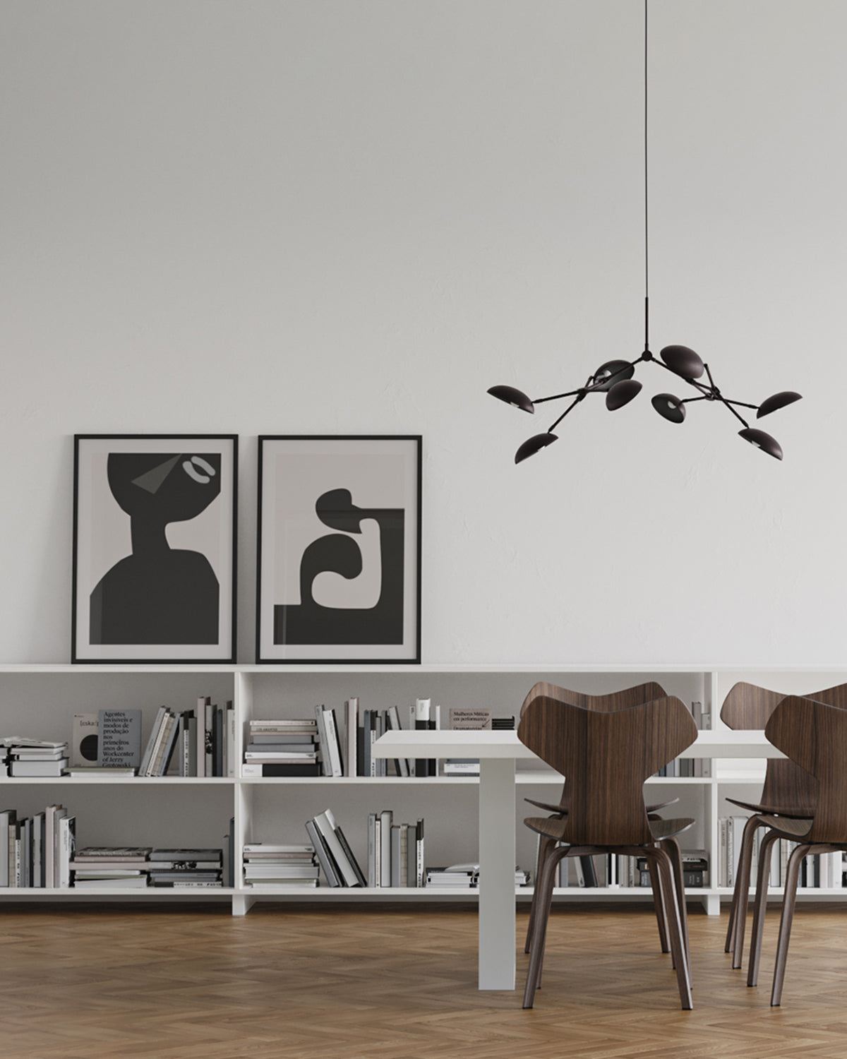 Drop chandelier burned black mini