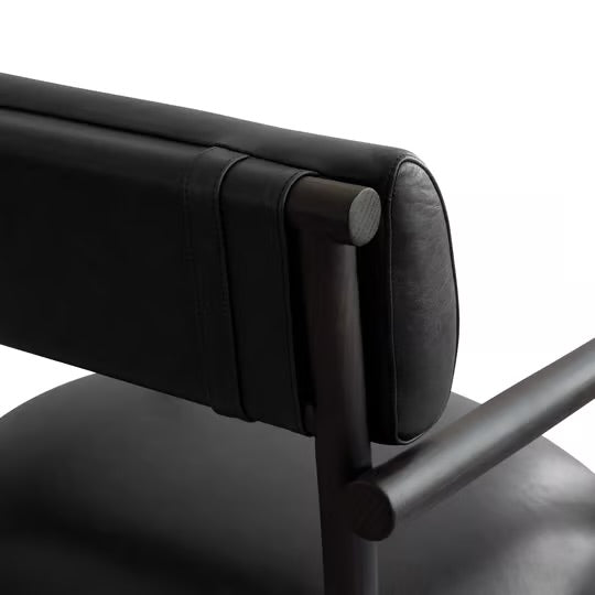 Nama lounge stol sort skinn