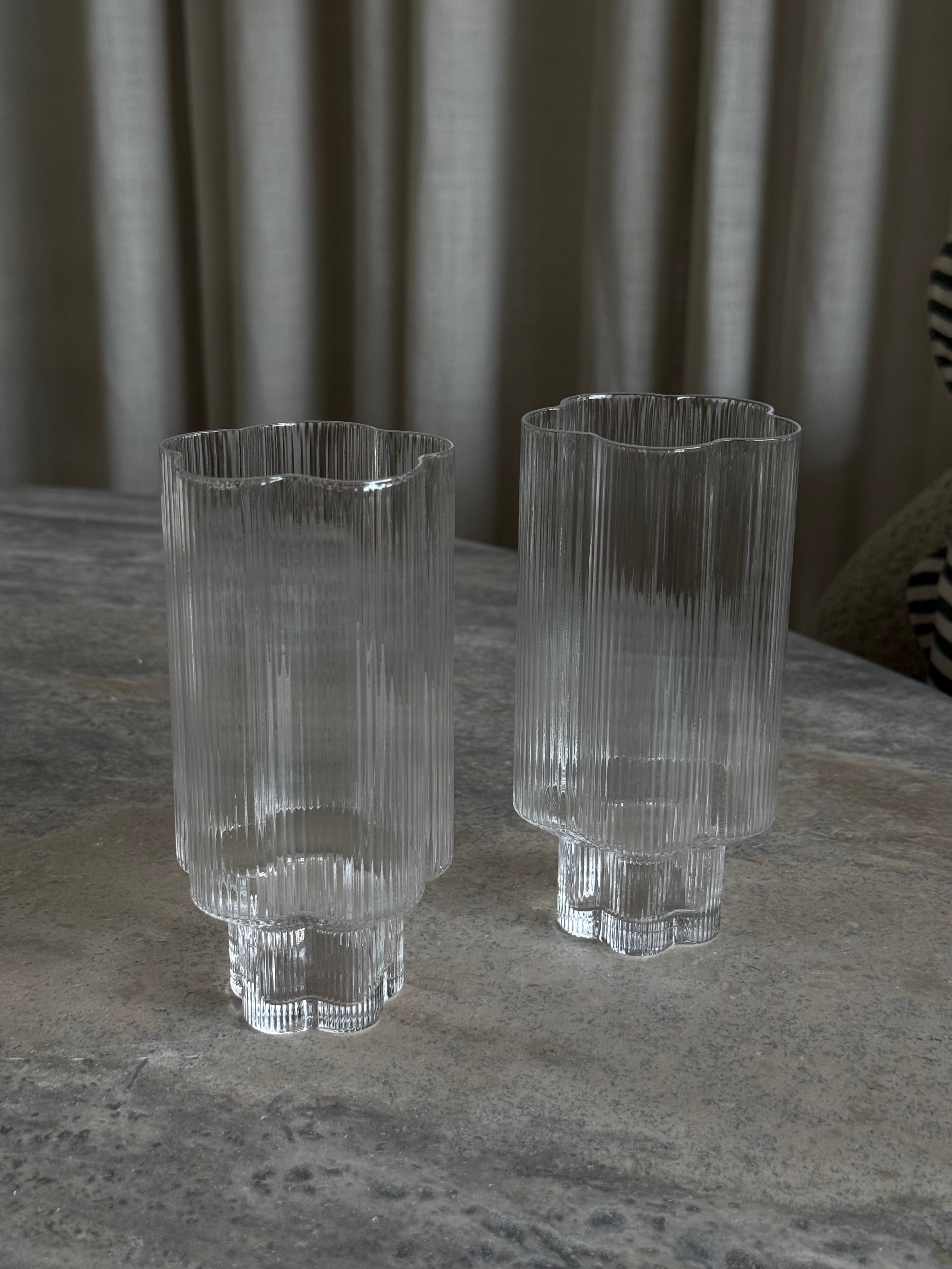 Flora glass høy 2 pk klar