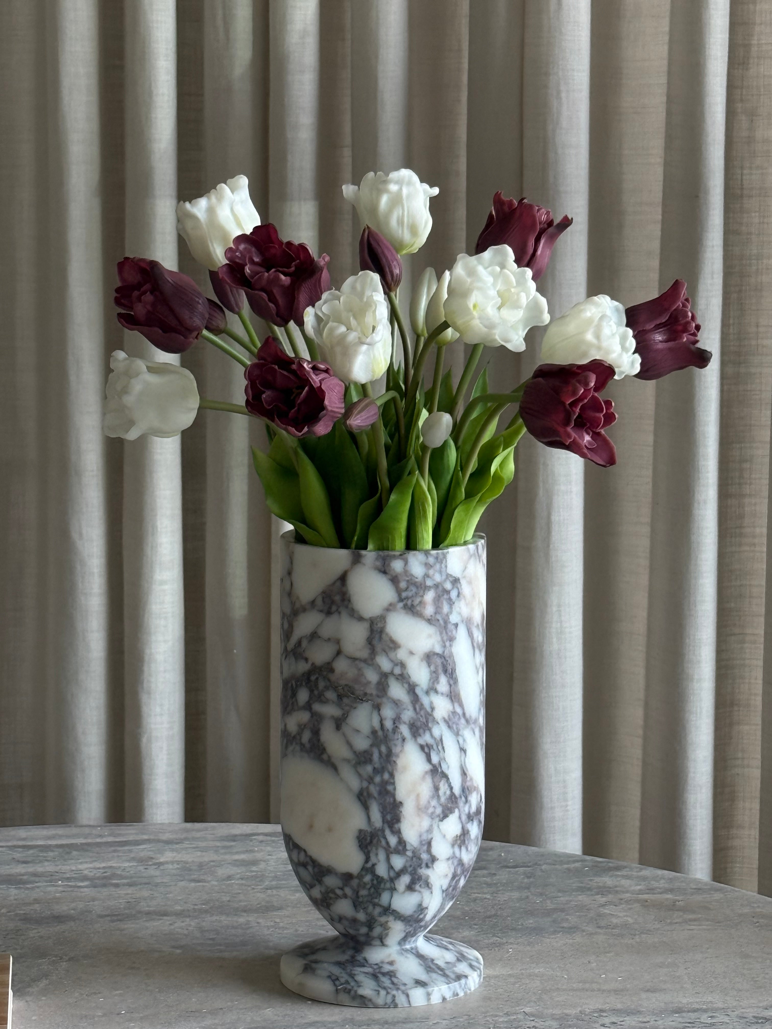 Tulipan premiumbukett mix burgunder/hvit