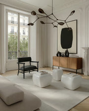 Nama lounge stol sort skinn