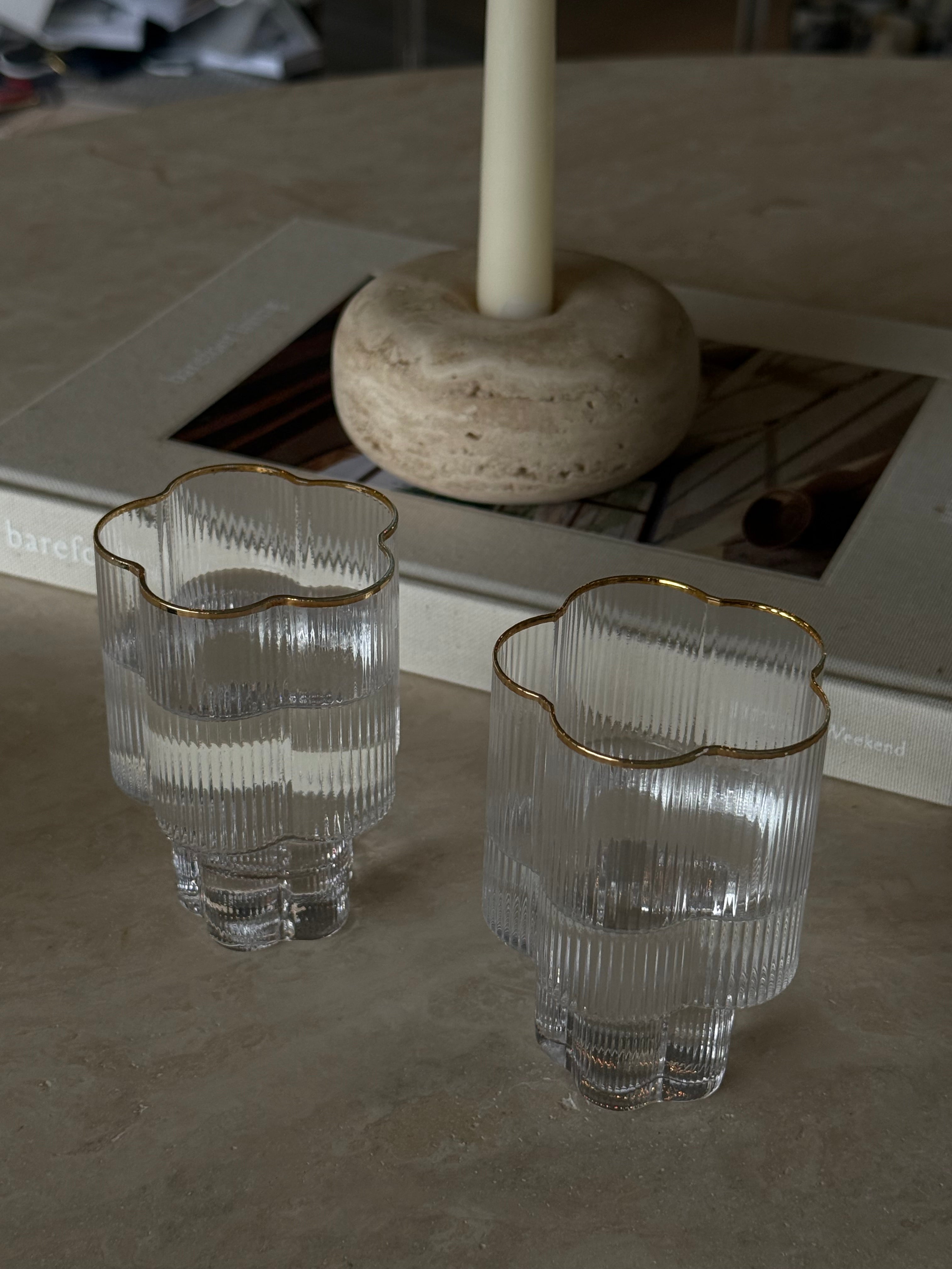 Flora glass 2 pk messing