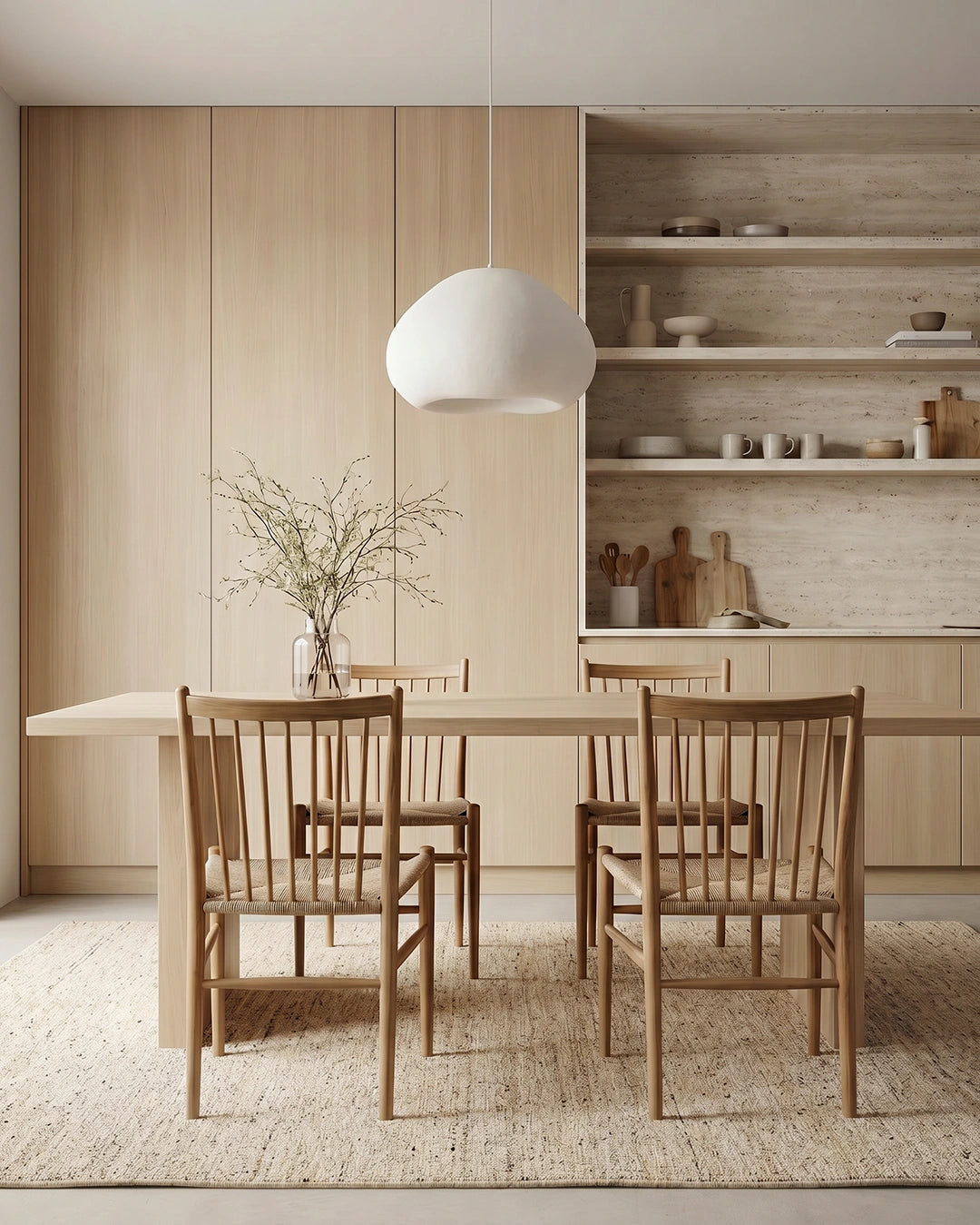 Boucle beige melert gulvteppe