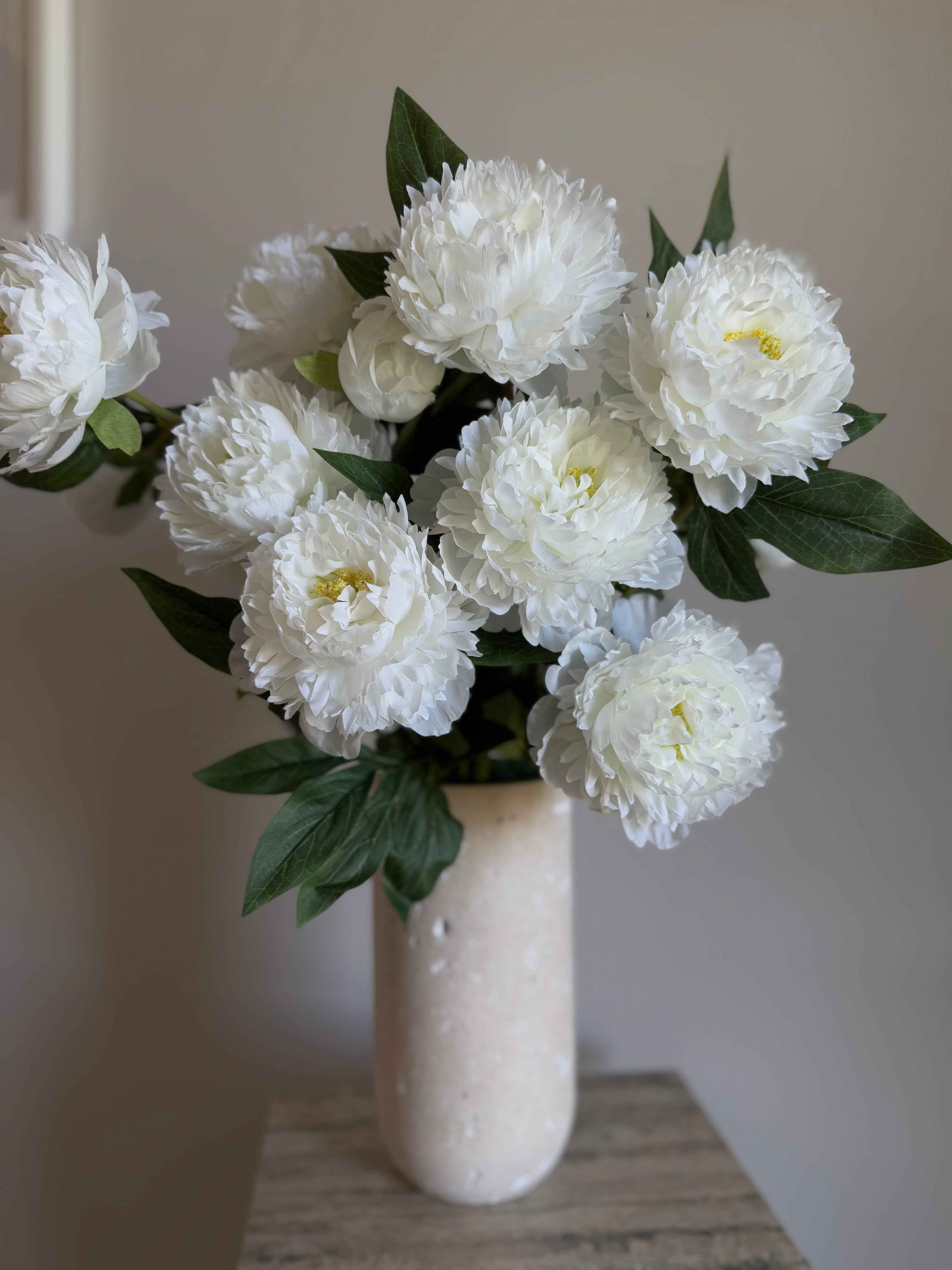 Peonbukett hvit