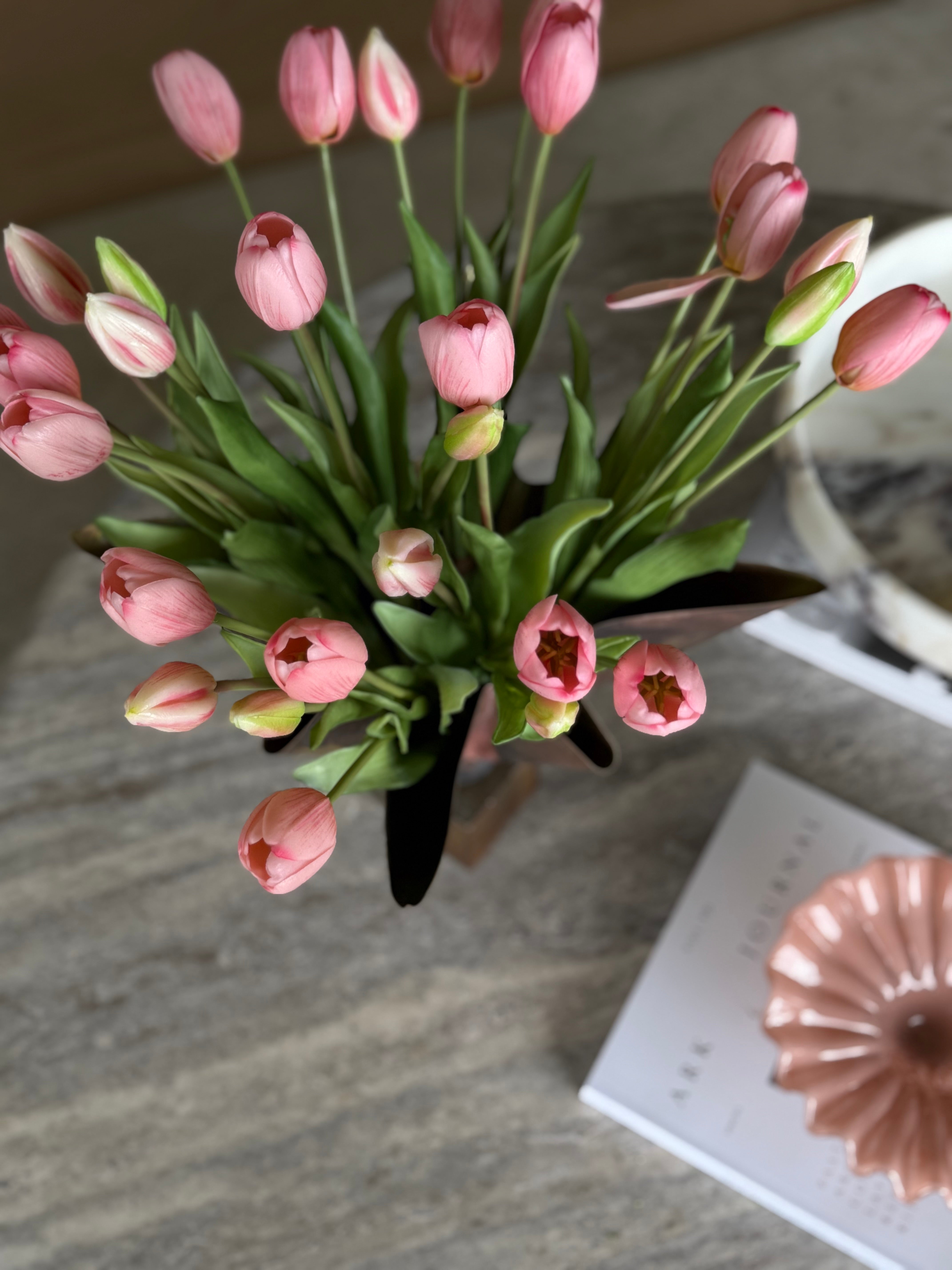 Tulipanbukett lys rosa 15 stk