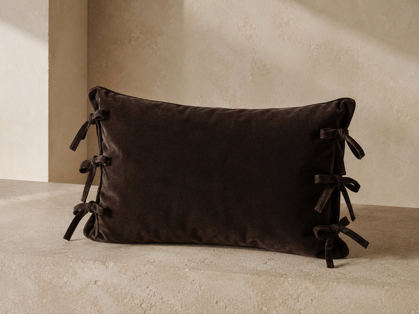 Bow putetrekk mørk brun velour