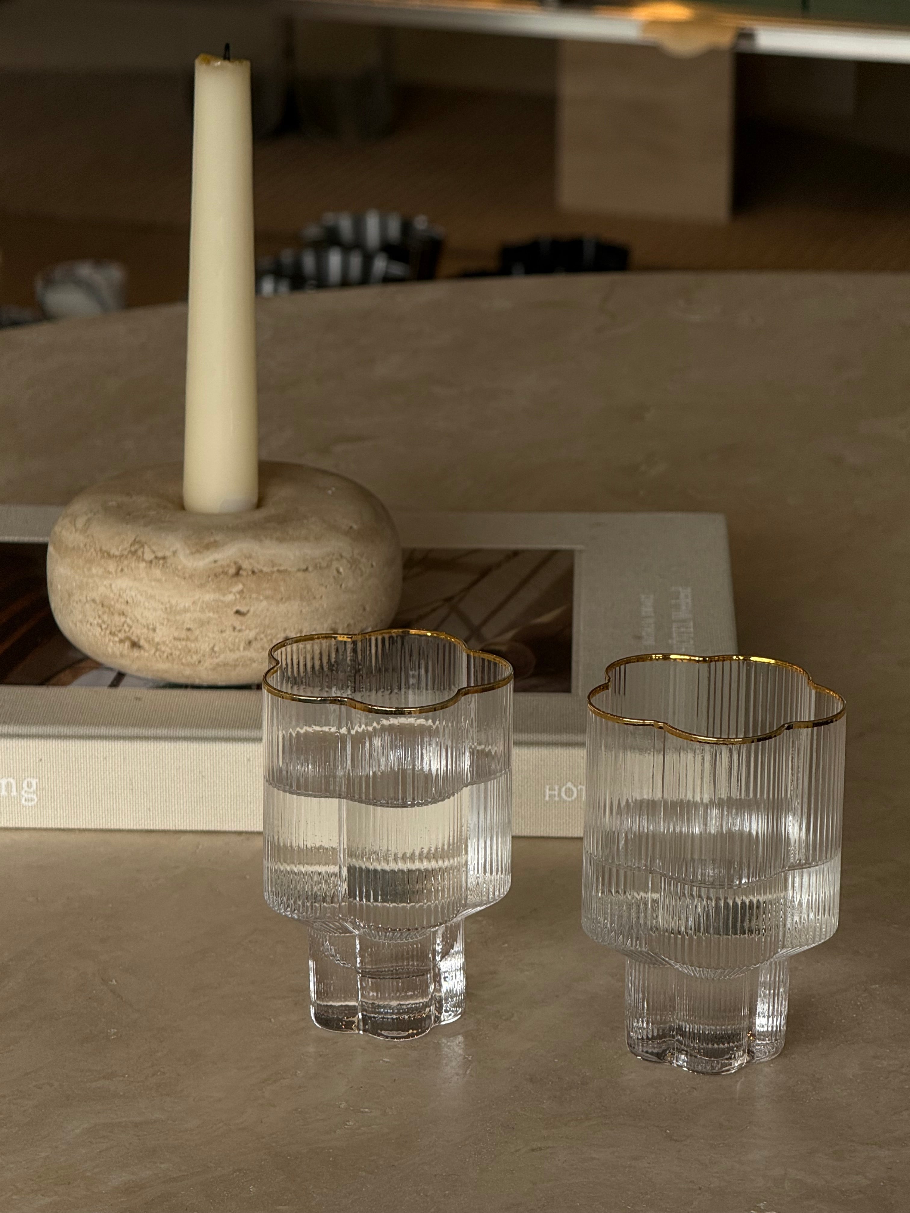 Flora glass 2 pk messing