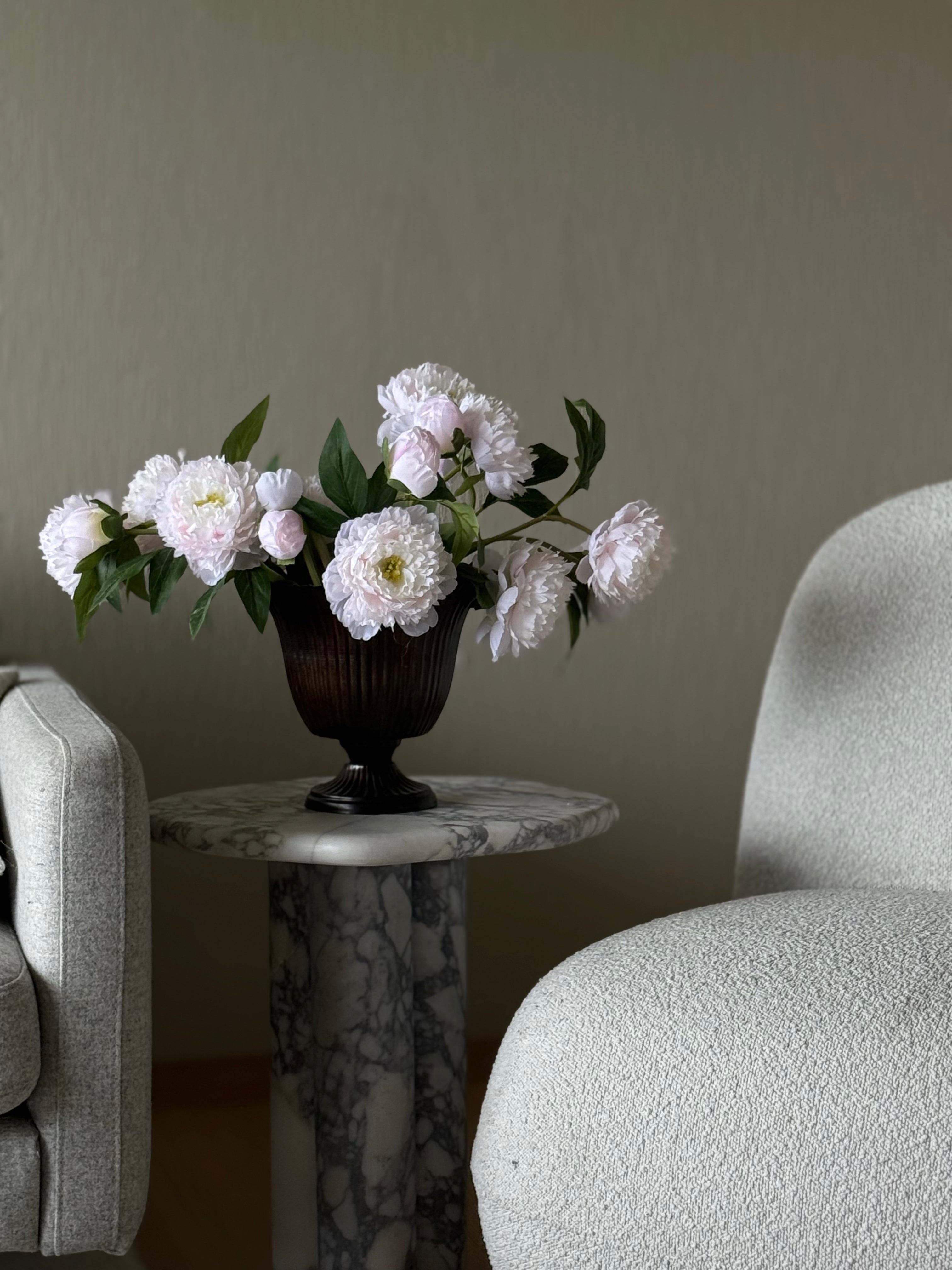 Vase metall/riller medium