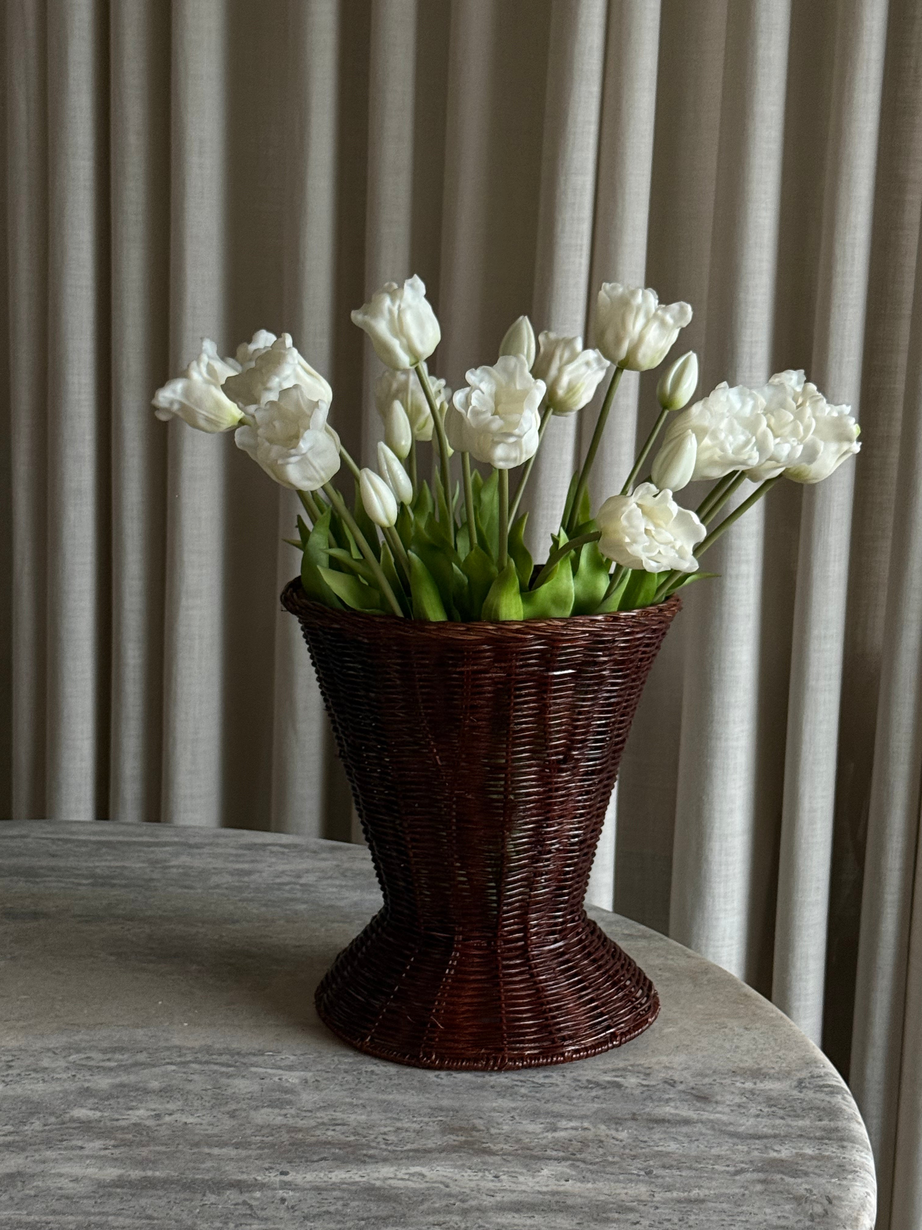 Florence rottingvase mørk brun