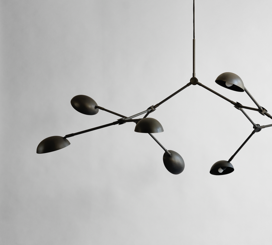 Drop chandelier burned black