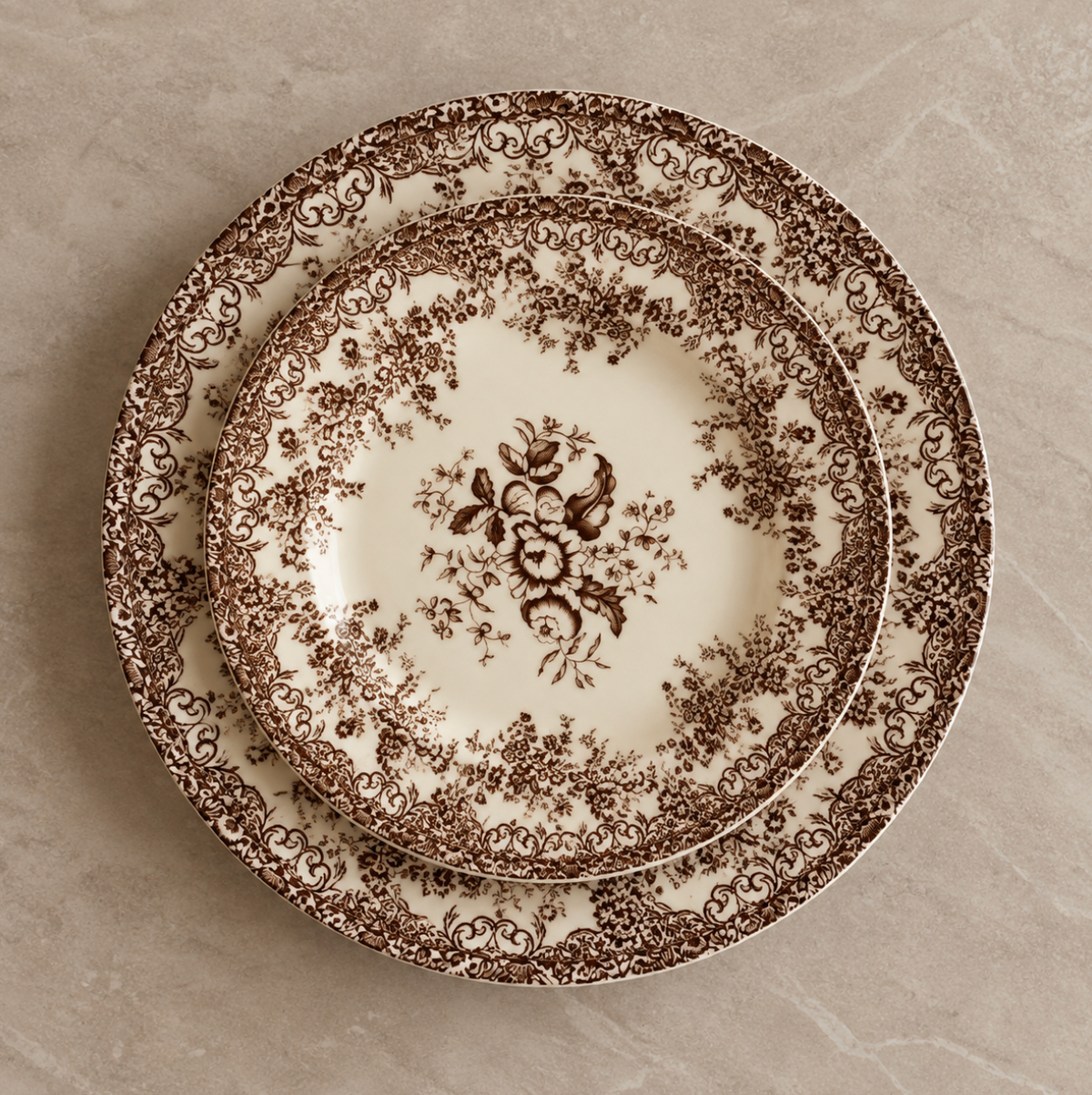 Brown bloom dinner 27 cm