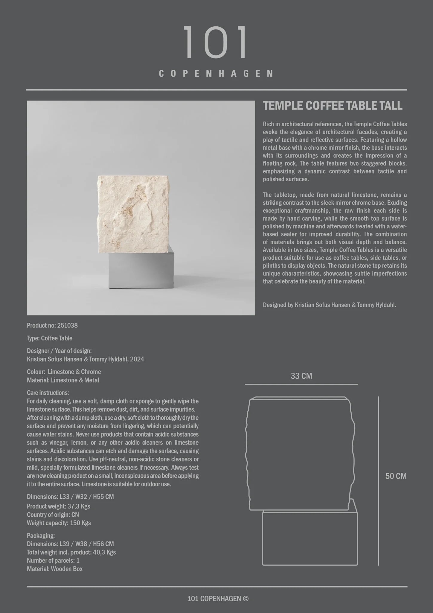 Temple coffee table tall