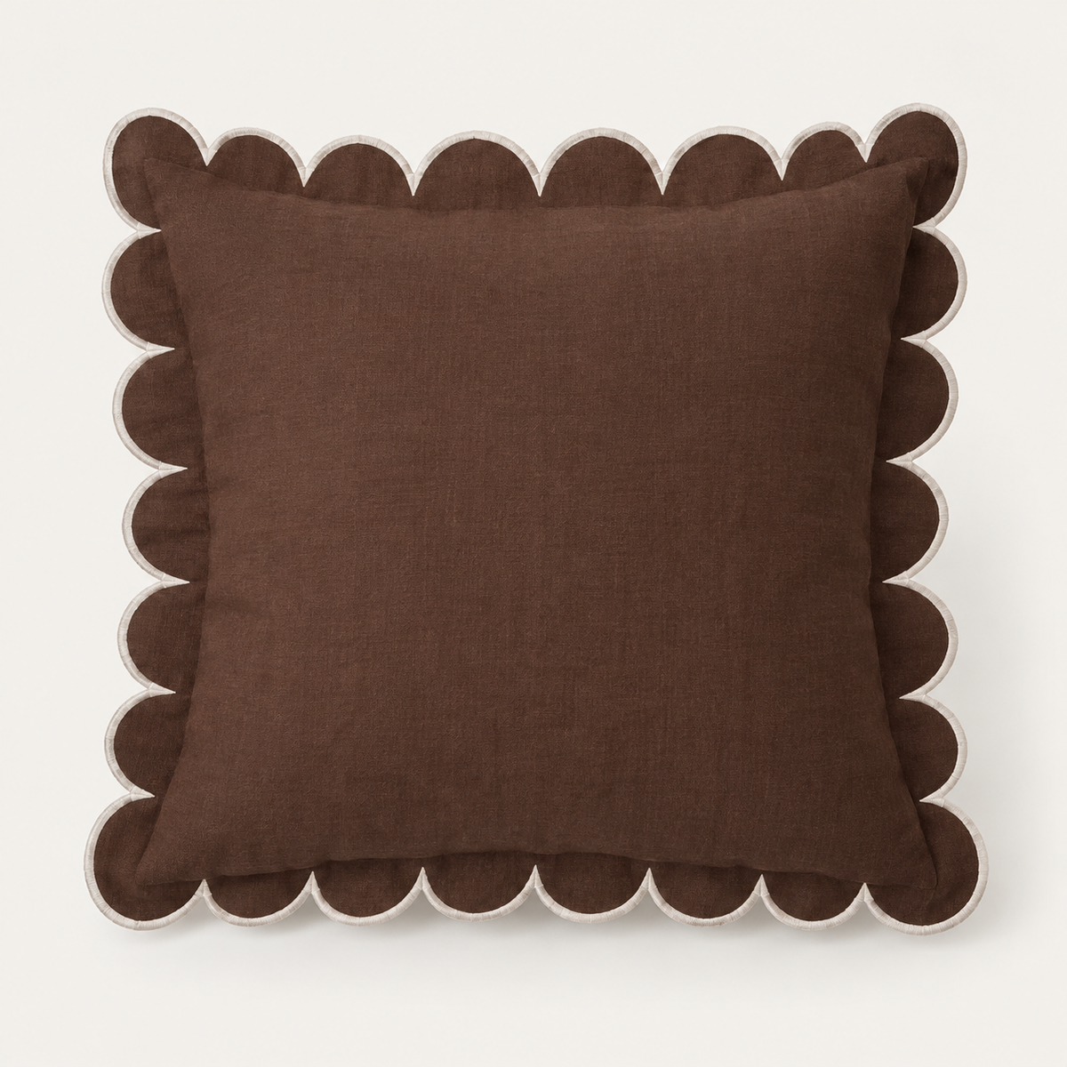 Scallop linen mørk brun 50x50