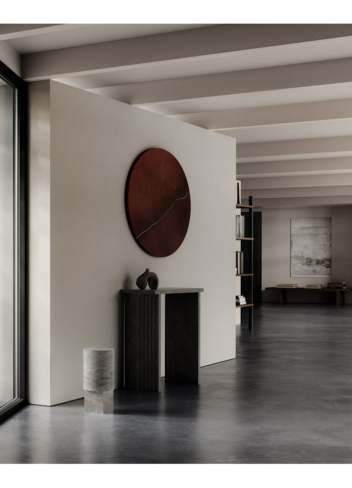 Column sidebord sølv travertine