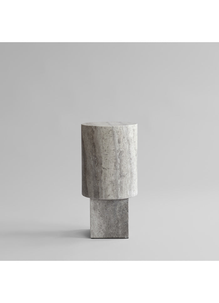 Column sidebord sølv travertine